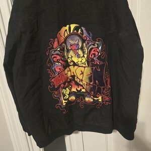 Black Graphic Bomber Jacket